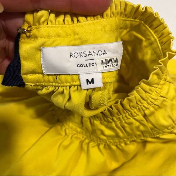 ROKSANDA yellow dress size medium mini bow cotton casual short sleeve spring - Picture 14 of 16